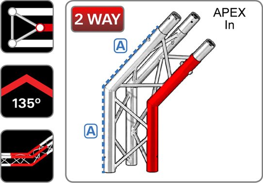 trilite-junction_triangular_TR-J2-135A 100 Series Triangular 2 Way Junction 135° Apex In