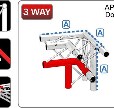 212 Triangular Truss 3-Way Junction Right 'Corner' - Apex Down