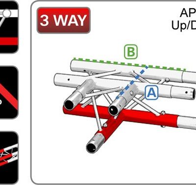 212 Triangular Truss 3-Way Junction 'T' - Apex Up/Down