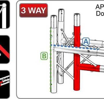 212 Triangular Truss 3-Way Junction 'T' - Apex Down