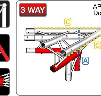 212 Triangular Truss 3-Way Junction 45° Apex Down