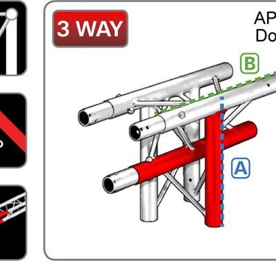 212 Triangular Truss 3-Way Junction 'T' Dog Legged - Apex Down