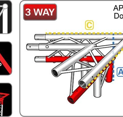 212 Triangular Truss 3-Way Junction 60° Apex Down