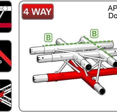 212 Triangular Truss 4-Way Junction 'Center' - Apex Up/Down