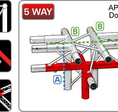 212 Triangular Truss 5-Way Junction 'T' - Apex Down