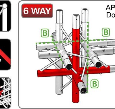 200 Series Triangular 6 Way Junction 90° Apex Down