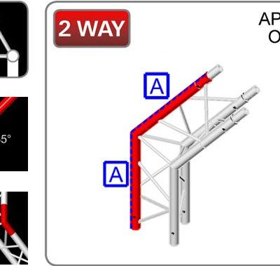 212 Triangular Truss 2-Way Junction 135° Apex Out