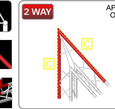 212 Triangular Truss 2-Way Junction 45° Apex Out
