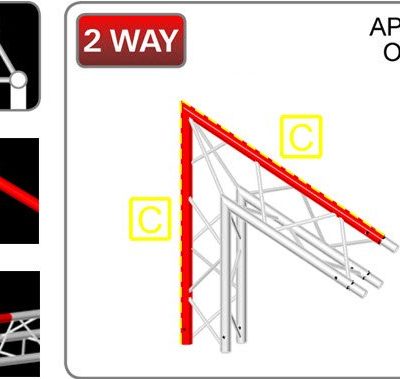 212 Triangular Truss 2-Way Junction 60° Apex Out