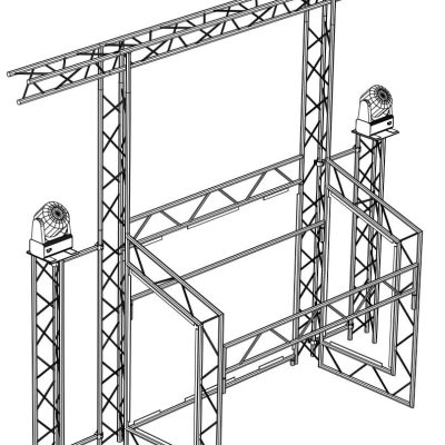 CS150 Control Station extended goalpost overhead with side podiums